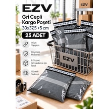 Gri Cepli Kargo Poşeti 30x37,5 +5 Cm 25 Adet
