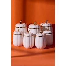 Kabak Porselen 7'li Baharat Seti 8.5x13x11x18 Cm Beyaz