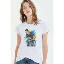 Basketci Spor Basketbol Baskılı Beyaz Kadın Tshirt