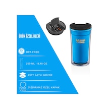 Star Termos Star Mug 250 Ml Opak Seri - Beyaz Piknik Kamp Outdoor Ofis Otel Kafe Okul Kampüs Mavi
