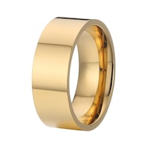 8Mm Geniş Düz Model Parlak Çelik Alyans Yüzük Cl28 553613323 Gümüş
