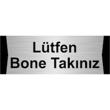Lütfen Bone Takınız 5x20cm Gümüş Renk Metal Yönlendirme Levhası