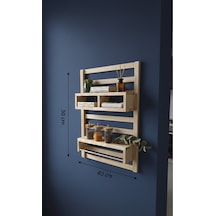 Evinizin Her Köşesine Kalite Dokunuşu: 1. Sınıf Köknar Masif Ahşap Çok Amaçlı Raf 50x40cm Bej