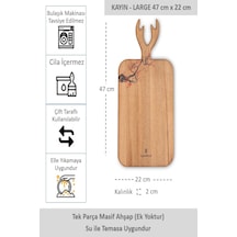 Yekpare Masif Ahşap Sunum Kesme Tahtası Desenli Kayın Large 13