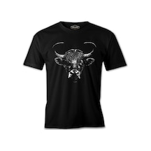 Bull With An Eye Patch Siyah Erkek Tshirt 001