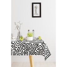 Ays Home Siyah Beyaz Soyut Desen Masa Örtüsü