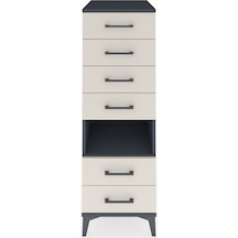 Kronos Dolap Tek Raflı 6 Çekmeceli 44x59x134 Antrasit-aytaşı Antrasit