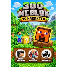 Steve Kutulu Minecraft Manyetik Blok Seti - 300 Parça + 15 Karakter