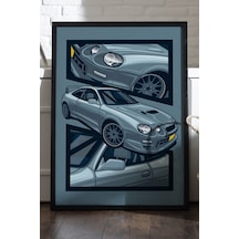 Toyota Celica Siyah Ahşap Çerçeveli Poster, Dekoratif Araba Duvar Tablosu