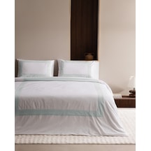 Madame Coco Valette King Size %100 Pamuk Nevresim Takımı - Beyaz/mavi 8684427205044 Beyaz