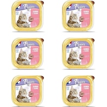 Plaisir Somon Balıklı Pate Kısırlaştırılmış Ve Yetişkin Kedi Yaş Maması 6 x 100 G