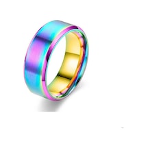 Çok Renkli Titanyum Çelik Mat Yüzük Melanin, Paslanmaz Çelik Erkek Fırçalanmış Yüzük Yüzük 11-8mm