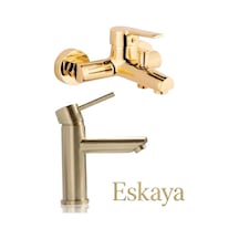 Eskaya 2 Li Set Gold Renk Lüx Gövde Banyo Ve Kartal Banyo Lavabo Musluğu Bataryası Diğer Eskaya 2 Li Set Gold Renk Lüx Gövde Banyo Ve Kartal Banyo Lavabo Musluğu Bataryası Diğer