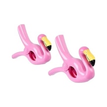 2'li Pembe Flamingo Plaj Havlusu Mandalı, Güçlü Tutma Özellikleri 40 x 19