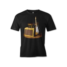 Fender And The Rock 'N Roll Siyah Erkek Tshirt