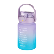 1000 Ml Pipetli/pipetsiz Kullanım Çift Renk Softtouch Motivasyon Matarası Sticker Hediyeli Çok Renkli