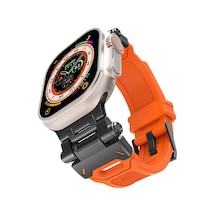Kilifone -  Apple Uyumlu  Watch  7 45mm - Kordon Metal Başlıklı Silikon Kordon Krd-108