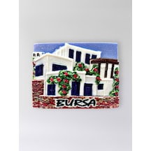 Bursa Polyester Kabartmalı Magnet 7,5 X 5,5 Cm Dekoratif Hediyelik Buzdolabı Süsü Kod:1649