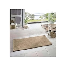 Kaymaz Tabanlı Peluş Banyo Halısı, 50x80 Cm, Yıkanabilir, Vizon Renk 2li
