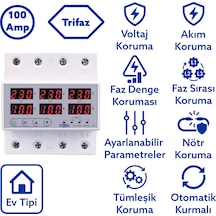 Tomzn Otomatik Faz Seçici ve Yüksek Alçak Voltaj Akım Koruma Rölesi 220V 100A