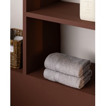 Ryella 2'li %100 Pamuk Armürlü El Havlusu - Gri - 30x30 Cm 8684427346044 Çok Renkli