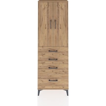 Arges Dolap 2 Raflı 4 Çekmeceli 2 Kapaklı 60x30x182 Çam-çam Çam