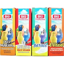 Kafes Kuşları Kanarya Muhabbet Kuşu Papağan Kuş Vitamini 4 Lü Set