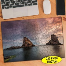 Gün Batımı Deniz Manzarası 240 Parça Puzzle Yapboz Tablo-8475778