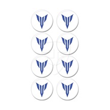Yamaha Mt Logo 8'Li Koruma Takozu 3D Sticker Etiket Beyaz Mavi