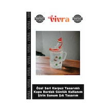 Özel Seri Karpuz Tasarımlı Kupa Bardak Günlük Kullanım Şirin Sunum Şık Tasarım Çok Renkli