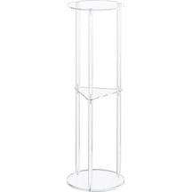 Suntek Şeffaf Akrilik Sehpa Yuvarlak Başucu Sehpası Balkon Ev