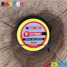 Baytec 5 Metre Çelik Şerit Metre 5metre 25 MM Kauçuk Kaplı