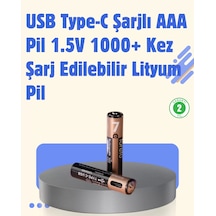 Usb Type-c Şarjlı Aaa Lityum Pil 1000+ Şarj Döngüsü İle Uzun Ömür Mh-hs4107-4759