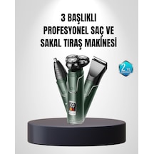 3d Akıllı Kesim Teknolojili Şarjlı Tıraş Seti 3 Başlıklı, Paslanmaz Çelik Bıçaklı - Lisinya Diğer