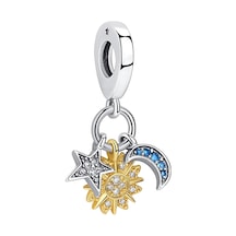 Gökyüzü Üçlü Sallantılı 925 Ayar Gümüş Charm
