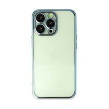 Apple iPhone Uyumlu  13 Pro Uyumlu Kılıf Lensli Silikon - Açık Mavi