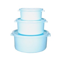 Plastik Yuvarlak Mikrodalga Saklama Kabı 3'Lü Set