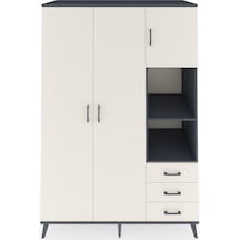 Kronos Dolap 5 Raflı 3 Çekmeceli Tek Askılı 132x59x195 Antrasit-aytaşı/aytaşı Aytası/aytası