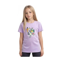 Fyk Kids Kız Çocuk Basic Summer Papağan Baskılı T-shirt Lila