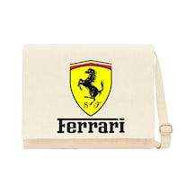 Ferrari Lite Krem Kanvas Postacı Çantası