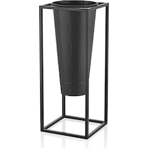 The Mia Prizma Vazo & Saksı Siyah 70x30x30 Cm
