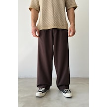Flaw Basic Baggy Pantolon-29306 Kahverengi