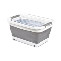 Tekerlekli Katlanabilir Akordiyon Saklama Sepeti 45 Lt Pratik Ve Taşınabilir 45 Lt Tekerlekli Katlanabilir Akordiyon Saklama Sepeti - Düzeni Kolayca Sağlayın Gri