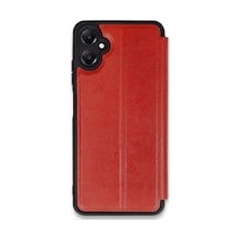 Samsung Uyumlu  Galaxy A05 Kılıf Flip Cover - Kırmızı Düz Renkli