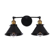 Riolight Retro İkili Hareketli Başlık Metal Retro Aplik Siyah