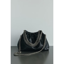 Suud Collection Siyah Giorgia Zincirli Deri Mini Çanta