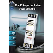 Şemalı 12v 33 Amper Ultra Slim Fansız Şerit Led Trafosu/driver