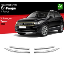 Vw Tıguan 2020+ön Panjur Kromu 4 Prç Paslanmaz Çelik