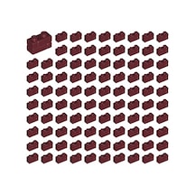 Yedek Parçalar: Modifiyeli Duvar Parçası: 100 Adet 1x2 Bordo 98283 - Parts: Brick, Modified: 100 Piece 1x2 Dark Red