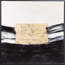 Golden Abstract Çerçeveli Yağlı Boya 100x100cm